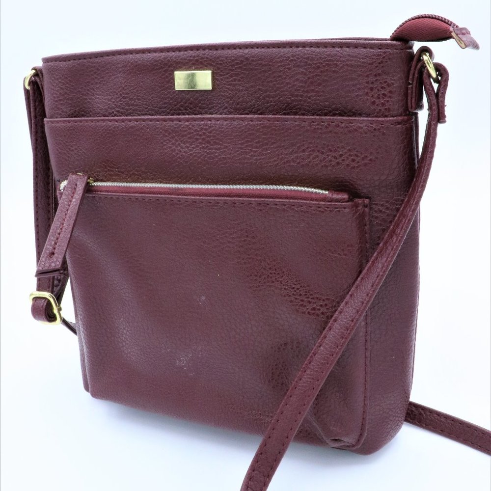 BURGUNDY SHOULDER BAG UNISEX MEDIUM